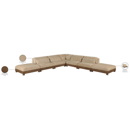 Turin 160" Beige Chenille Fabric Upholstered 7pc. Modular Sectional