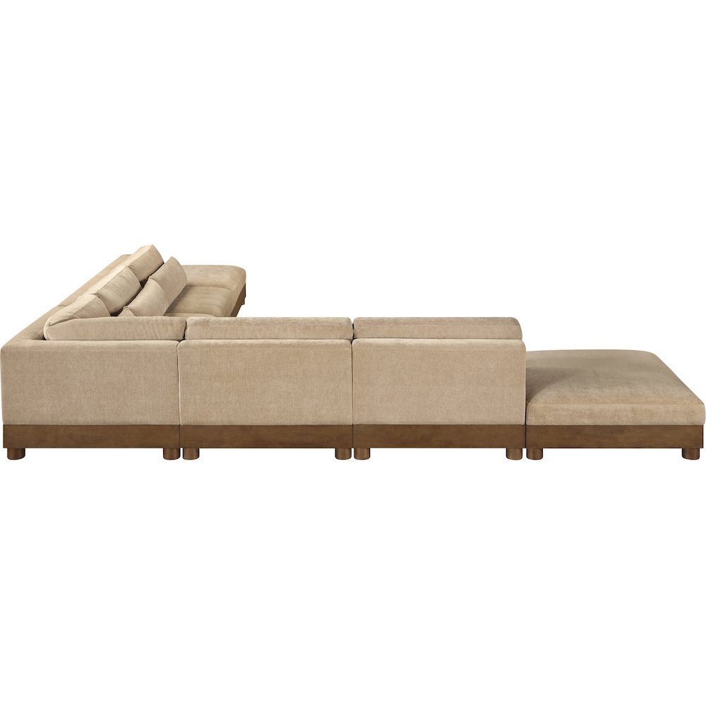 Turin 160" Beige Chenille Fabric Upholstered 7pc. Modular Sectional