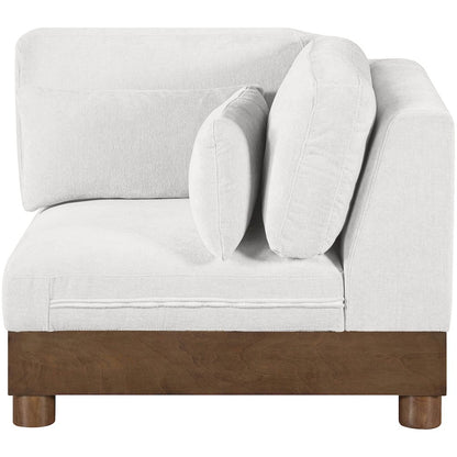 Turin Cream Chenille Fabric Upholstered Modular Corner Chair