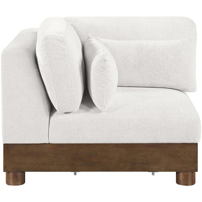 Turin Cream Chenille Fabric Upholstered Modular Corner Chair