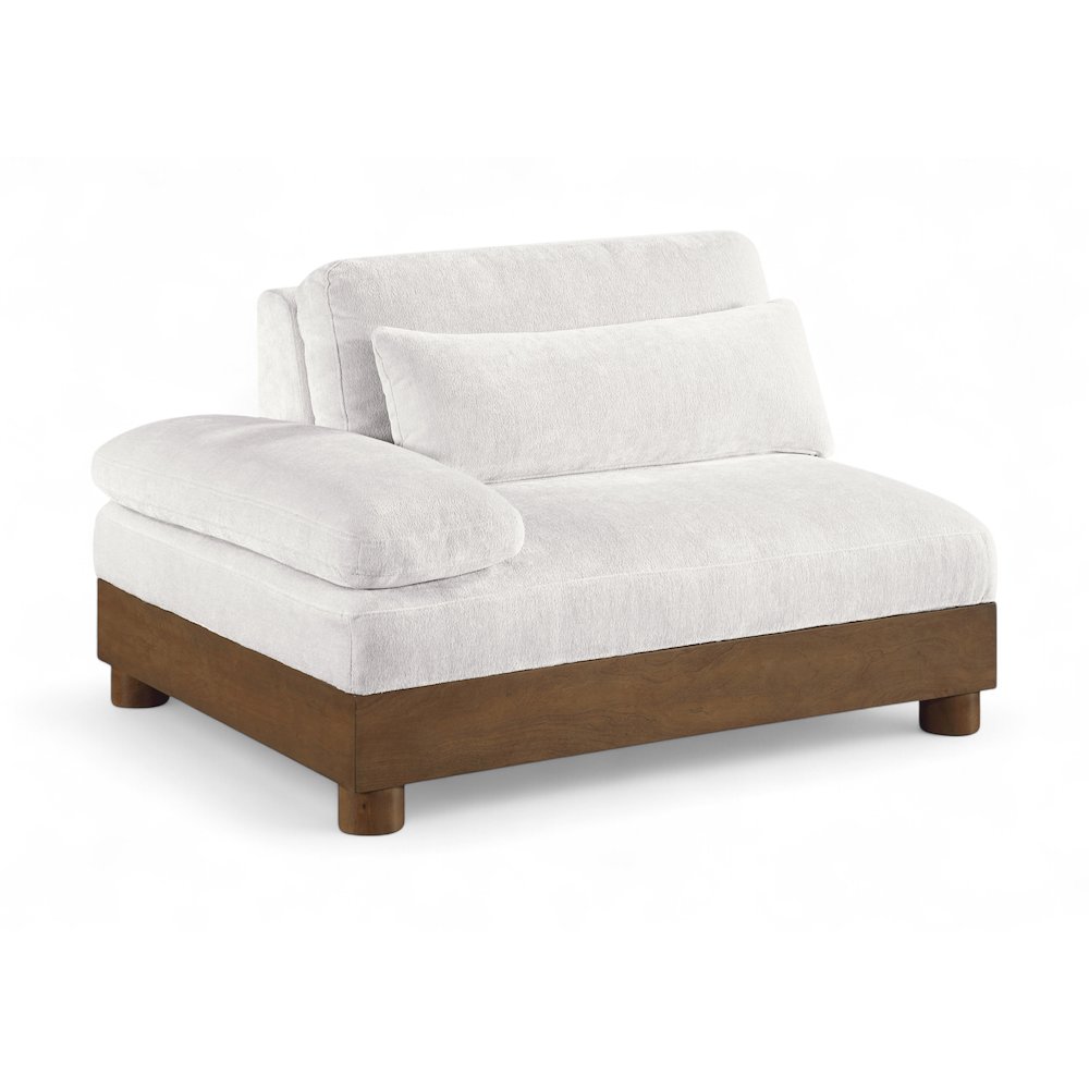 Turin Cream Chenille Fabric Upholstered Modular Left Arm Chair
