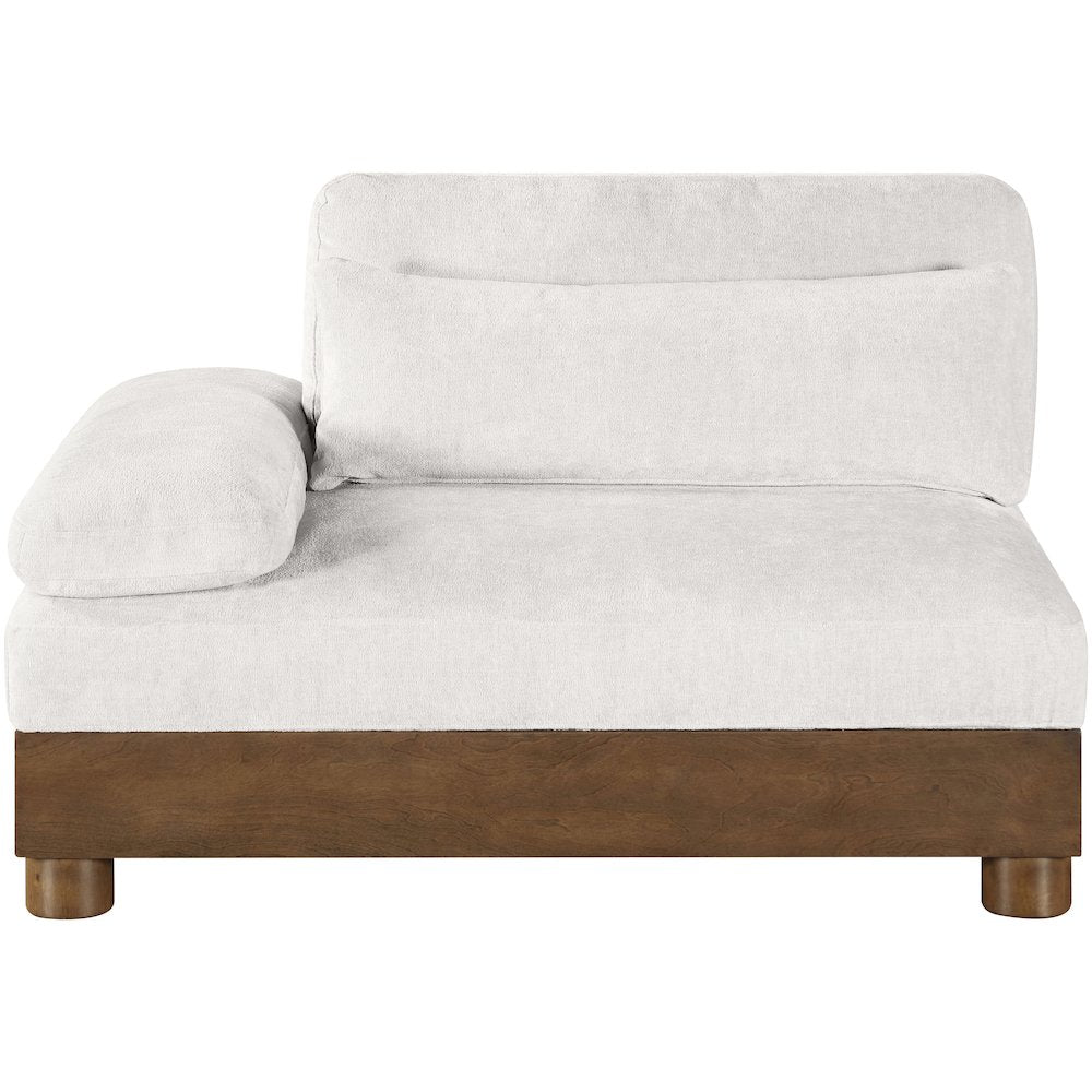 Turin Cream Chenille Fabric Upholstered Modular Left Arm Chair