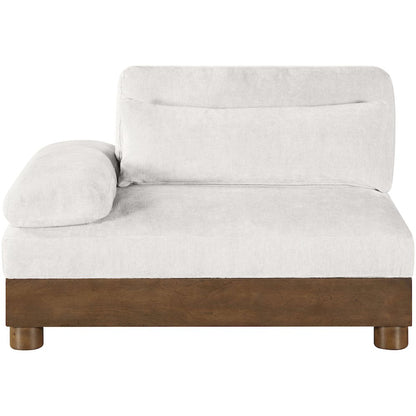 Turin Cream Chenille Fabric Upholstered Modular Left Arm Chair