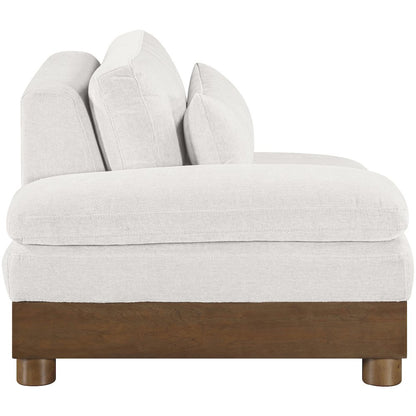 Turin Cream Chenille Fabric Upholstered Modular Left Arm Chair