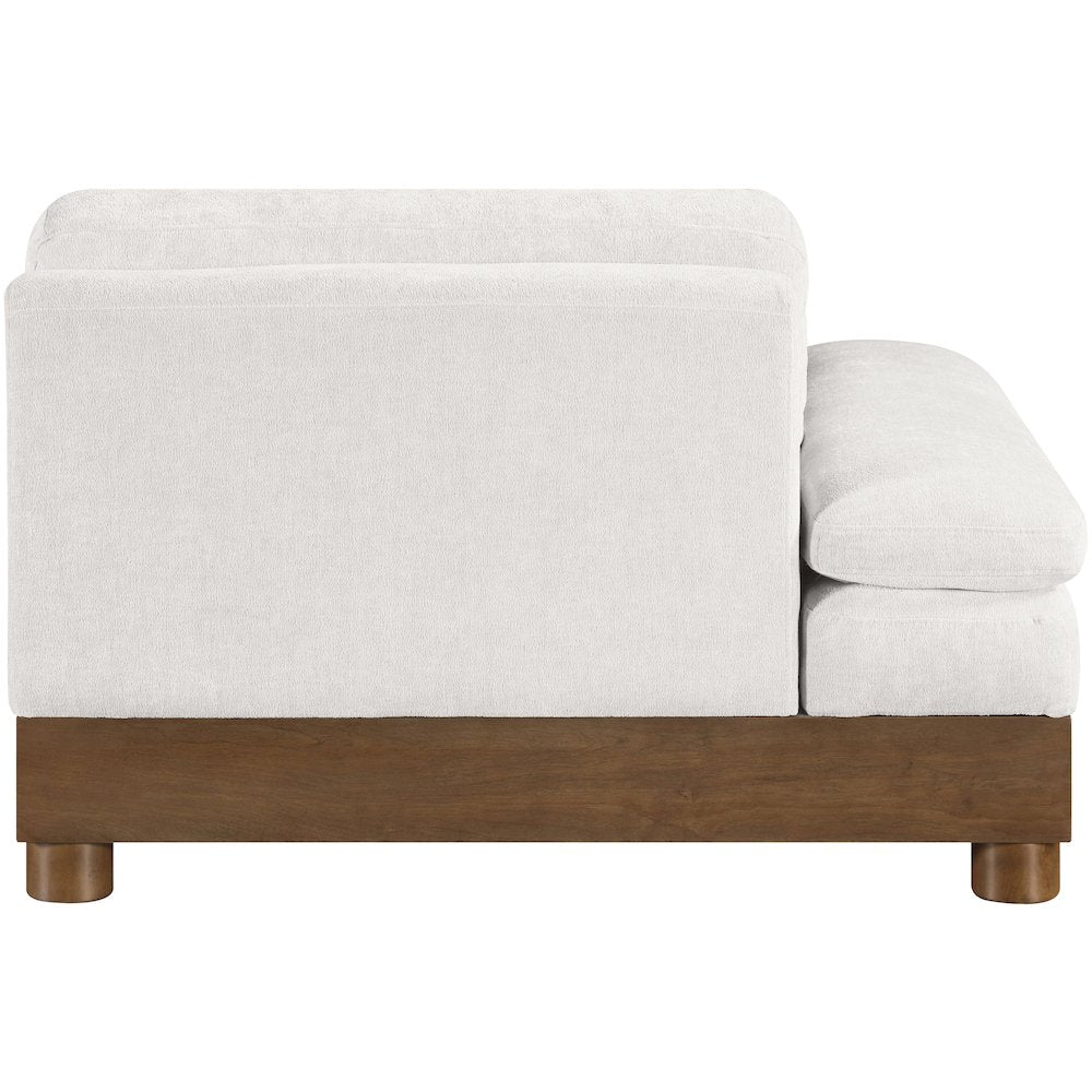 Turin Cream Chenille Fabric Upholstered Modular Left Arm Chair