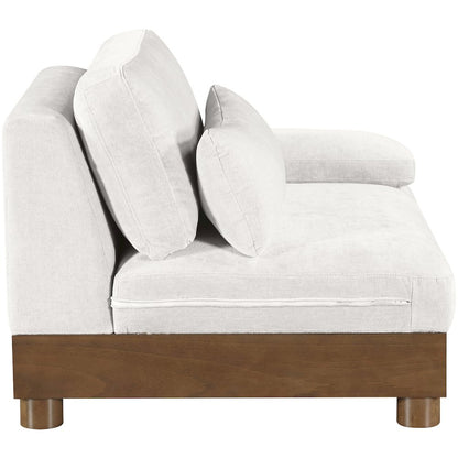 Turin Cream Chenille Fabric Upholstered Modular Right Arm Chair