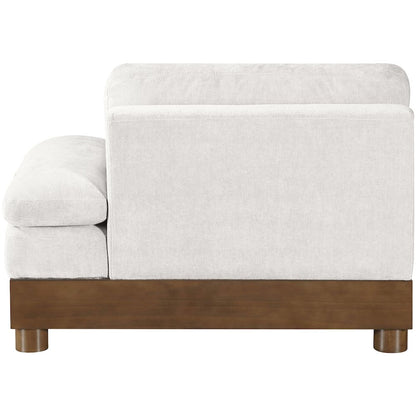 Turin Cream Chenille Fabric Upholstered Modular Right Arm Chair