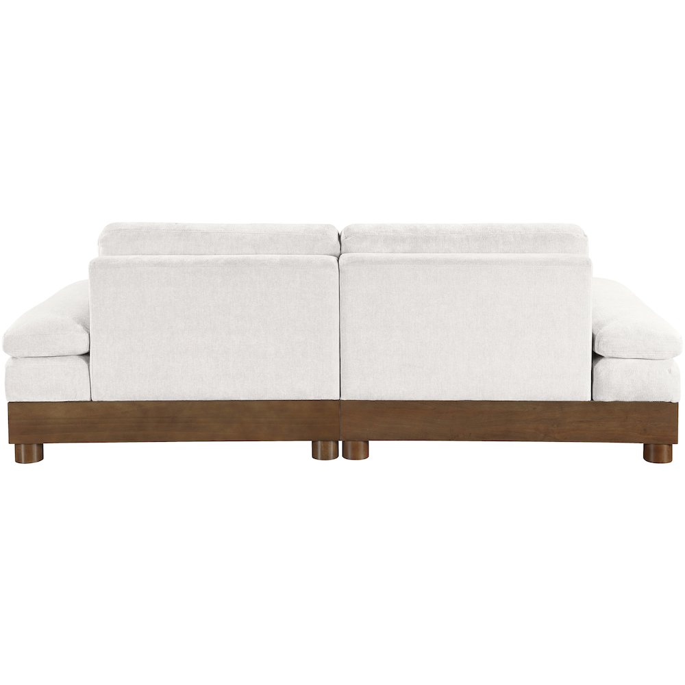 Turin 95.5" Cream Chenille Fabric Upholstered 2pc. Modular Loveseat