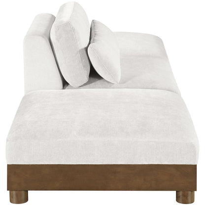 Turin 120" Cream Chenille Fabric Upholstered 3pc. Modular Sofa
