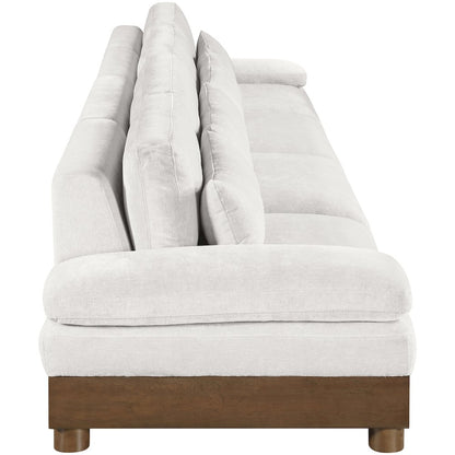Turin 175.5" Cream Chenille Fabric Upholstered 4pc. Modular Sofa