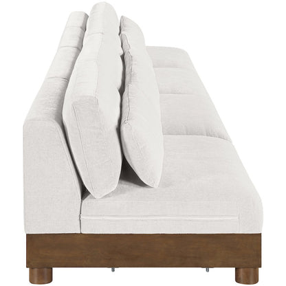 Turin 160" Cream Chenille Fabric Upholstered 4pc. Modular Sofa