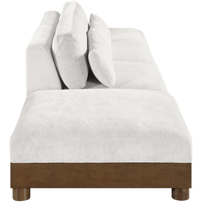 Turin 160" Cream Chenille Fabric Upholstered 4pc. Modular Sofa