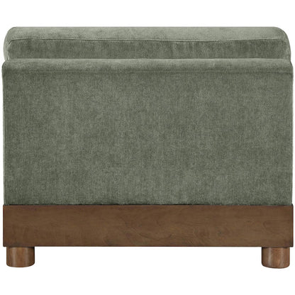 Turin Green Chenille Fabric Upholstered Modular Armless Chair