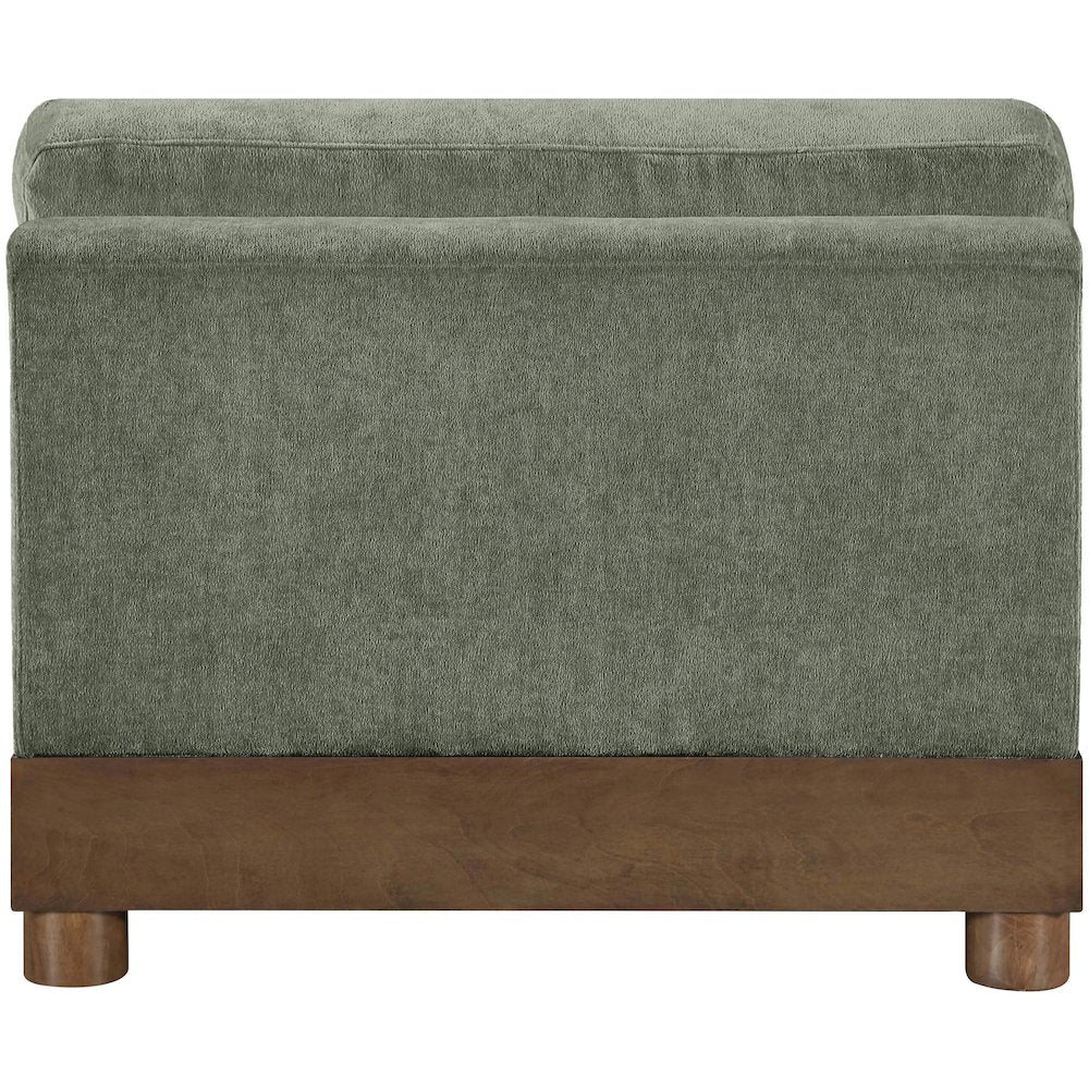 Turin Green Chenille Fabric Upholstered Modular Armless Chair