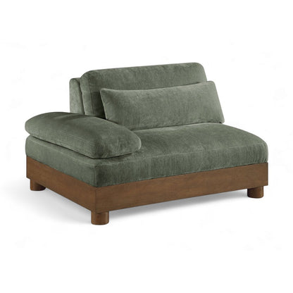 Turin Green Chenille Fabric Upholstered Modular Left Arm Chair