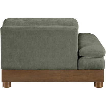 Turin Green Chenille Fabric Upholstered Modular Left Arm Chair