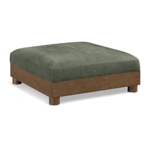Turin Green Chenille Fabric Upholstered Modular Ottoman