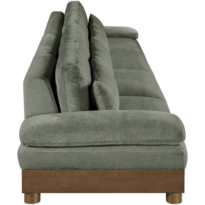 Turin 175.5" Green Chenille Fabric Upholstered 4pc. Modular Sofa