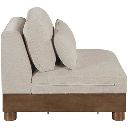 Turin Taupe Chenille Fabric Upholstered Modular Armless Chair