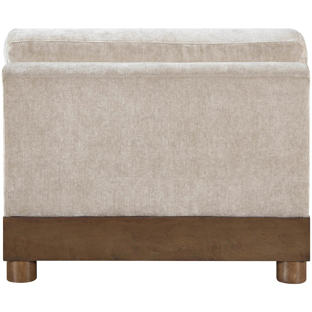 Turin Taupe Chenille Fabric Upholstered Modular Armless Chair
