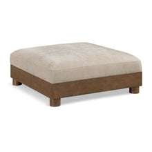 Turin Taupe Chenille Fabric Upholstered Modular Ottoman
