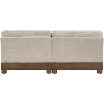 Turin 80" Taupe Chenille Fabric Upholstered 2pc. Modular Loveseat