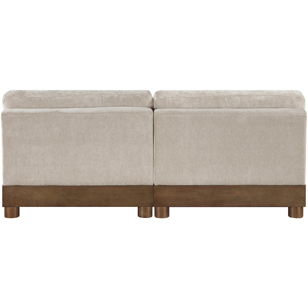 Turin 80" Taupe Chenille Fabric Upholstered 2pc. Modular Loveseat