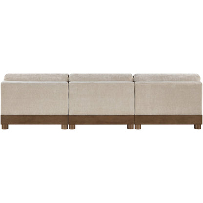 Turin 120" Taupe Chenille Fabric Upholstered 3pc. Modular Sofa