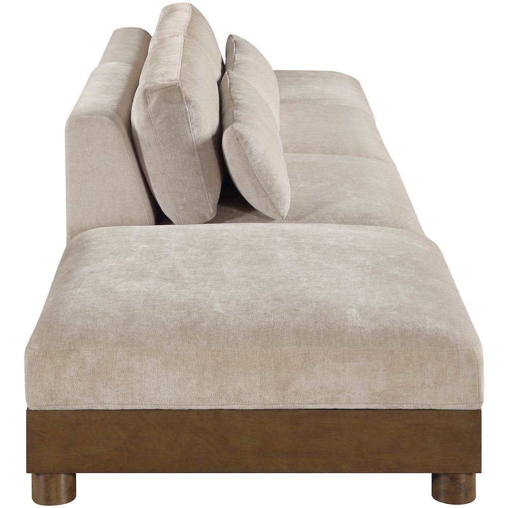 Turin 160" Taupe Chenille Fabric Upholstered 4pc. Modular Sofa