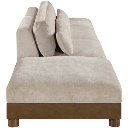Turin 160" Taupe Chenille Fabric Upholstered 4pc. Modular Sofa