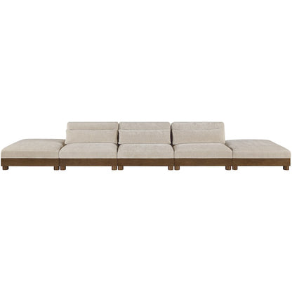 Turin 200" Taupe Chenille Fabric Upholstered 5pc. Modular Sofa