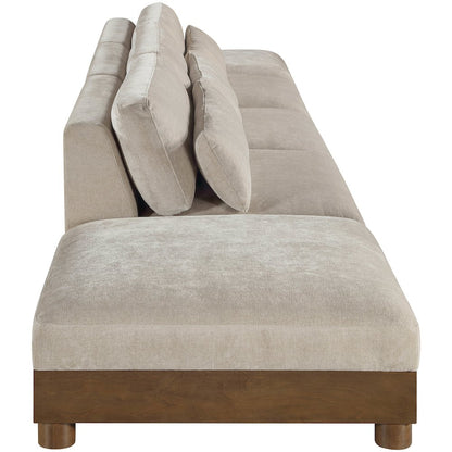 Turin 200" Taupe Chenille Fabric Upholstered 5pc. Modular Sofa
