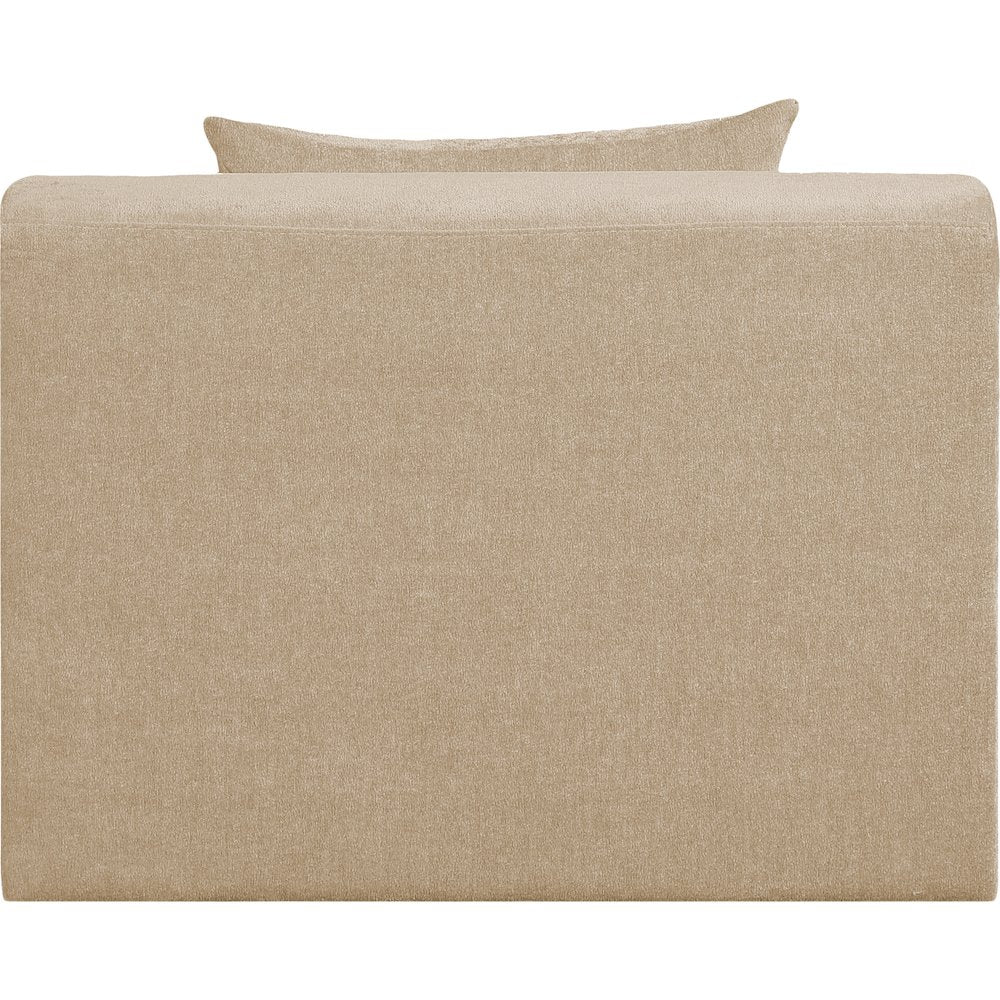 Stellar Beige Chenille Fabric Upholstered Modular Armless Chair
