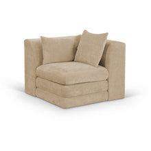 Stellar Beige Chenille Fabric Upholstered Modular Corner Chair
