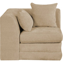 Stellar Beige Chenille Fabric Upholstered Modular Corner Chair