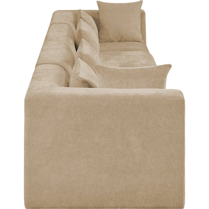 Stellar 152" Beige Chenille Fabric Upholstered 4pc. Modular Sofa