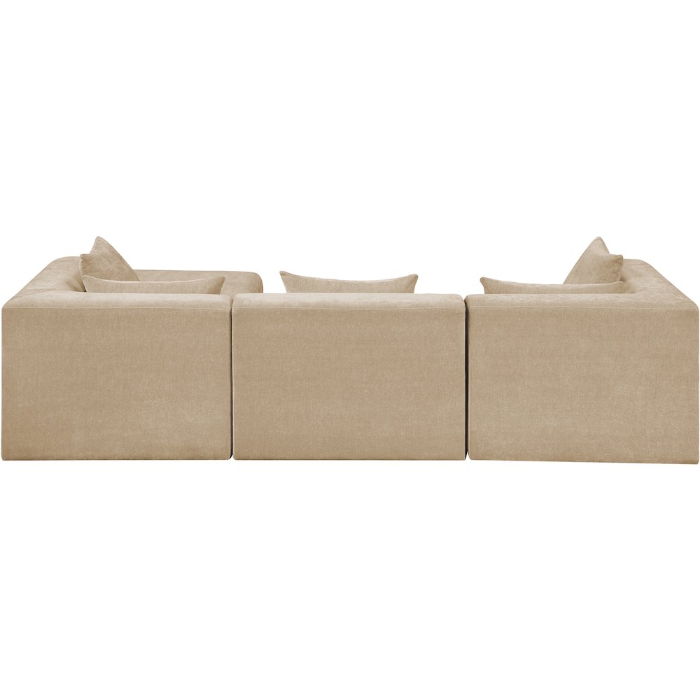Stellar 114" Beige Chenille Fabric Upholstered 4Pc. Modular Sectional