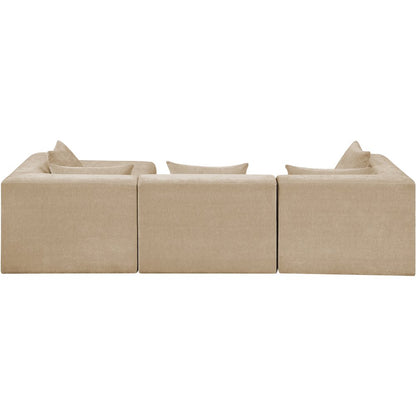 Stellar 114" Beige Chenille Fabric Upholstered 4Pc. Modular Sectional