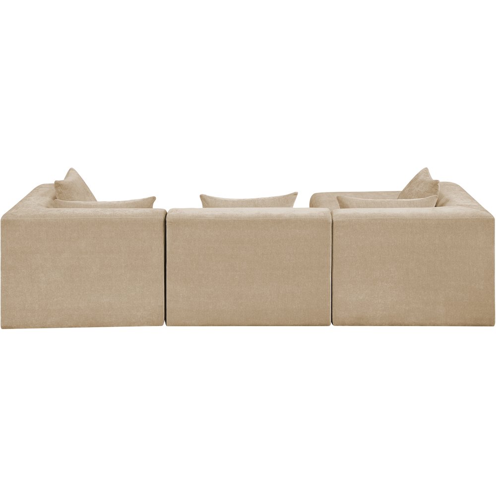 Stellar 114" Beige Chenille Fabric Upholstered 4Pc. Modular Sectional