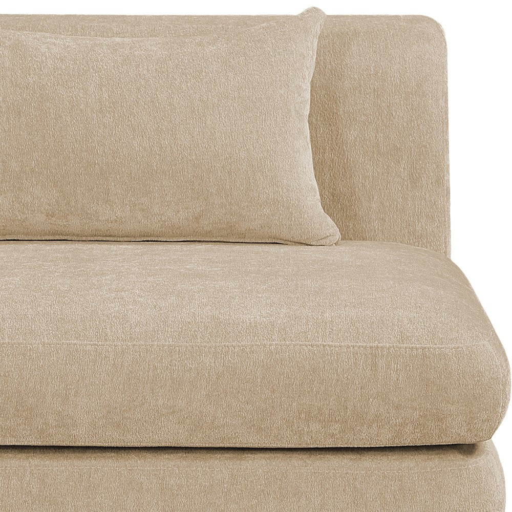 Stellar 152" Beige Chenille Fabric Upholstered 7Pc. Modular Sectional
