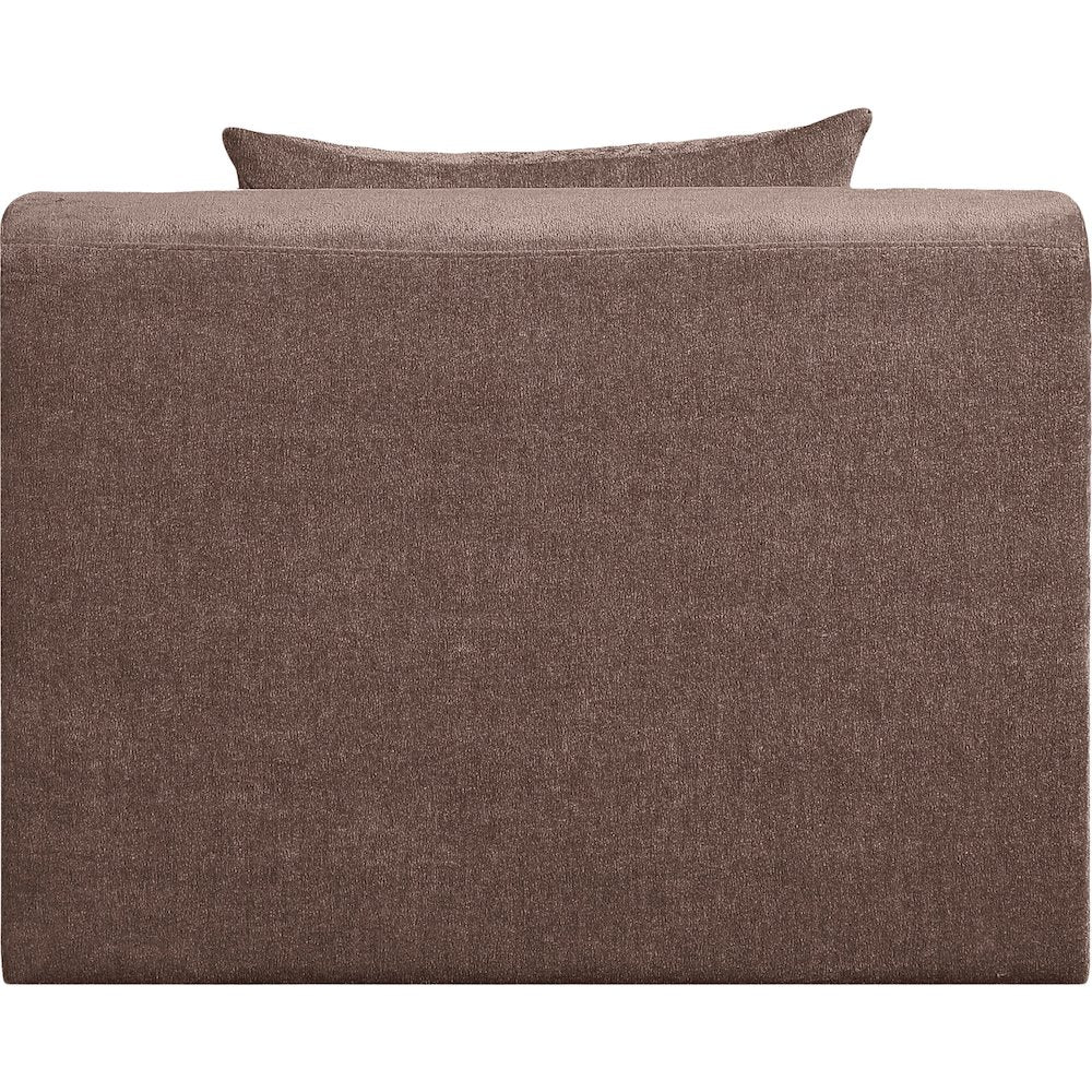 Stellar Brown Chenille Fabric Upholstered Modular Armless Chair