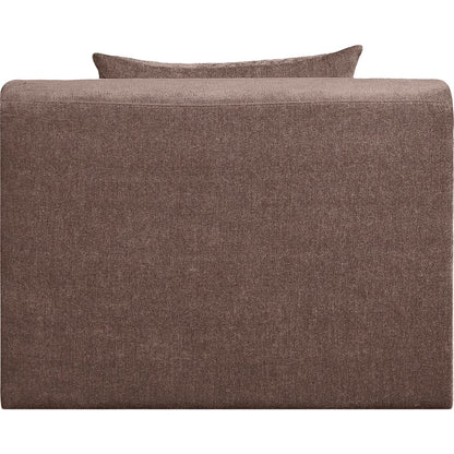 Stellar Brown Chenille Fabric Upholstered Modular Armless Chair