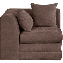 Stellar Brown Chenille Fabric Upholstered Modular Corner Chair