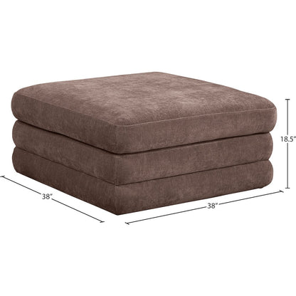 Stellar Brown Chenille Fabric Upholstered Modular Modular Ottoman