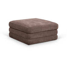 Stellar Brown Chenille Fabric Upholstered Modular Modular Ottoman