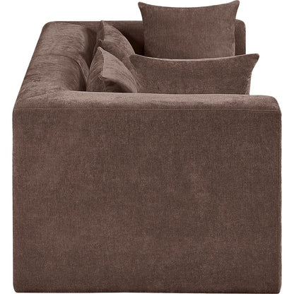 Stellar 76" Brown Chenille Fabric Upholstered 2pc. Modular Loveseat