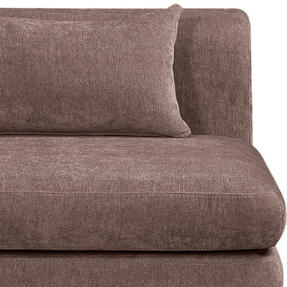 Stellar 114" Brown Chenille Fabric Upholstered 4Pc. Modular Sectional