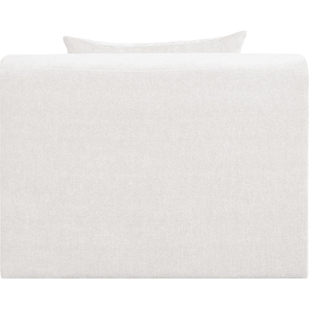 Stellar Cream Chenille Fabric Upholstered Modular Armless Chair