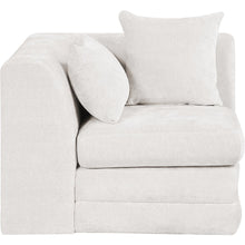 Stellar Cream Chenille Fabric Upholstered Modular Corner Chair