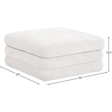 Stellar Cream Chenille Fabric Upholstered Modular Ottoman